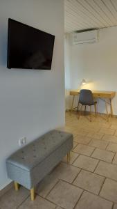 TV a/nebo společenská místnost v ubytování Cap Sounion Seafront Apartment - Adults Only