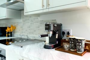 Η κουζίνα ή μικρή κουζίνα στο PopArt Studio CITY CENTRE SAUNA BALCONY, PRIVATE PARKING, WIFI NETFLIX- HAVEN4u