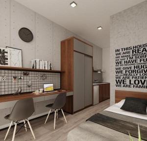 Η κουζίνα ή μικρή κουζίνα στο Thien duong nghi duong long bien