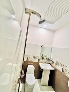 a bathroom with a toilet and a sink at Royalton Inn Hotel - Liberty in Lahore