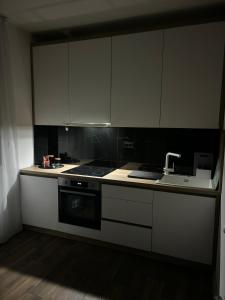 Kuchyň nebo kuchyňský kout v ubytování Apartman Idila