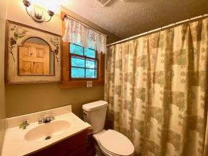 a bathroom with a toilet and a sink at Pioneer - by The Chalets in South Bloomingville +14 photos