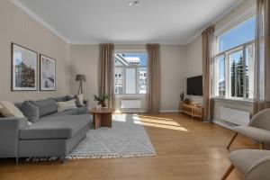 Posezení v ubytování Amazing Tromsø city apartment with free parking and lovely city views!