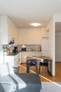 Η κουζίνα ή μικρή κουζίνα στο One bedroom apartment by the lake with large balcony