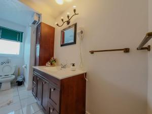 un baño con lavabo e inodoro en Logis des prodiges - Le 777, en Rouyn 28 fotos más