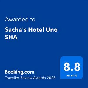 Sacha's Hotel Uno的证书、奖牌、标识或其他文件