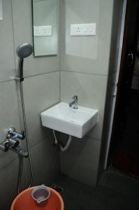 乔奥诺奥尔Park corner Home stay的带水槽和镜子的小浴室 更多28张照片