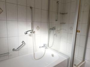 Ένα μπάνιο στο Ferienwohnung Loher Weiher