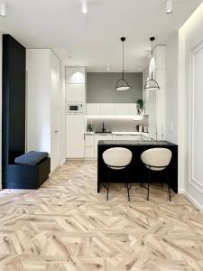 Kuchyň nebo kuchyňský kout v ubytování Szekely at Andrassy Suite -SZM4