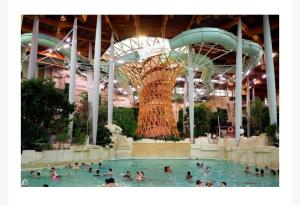a group of people in a swimming pool at a theme park at Belle maison conviviale in Coulommiers