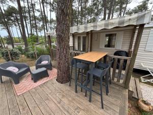 Μπαλκόνι ή βεράντα στο Mobilhome tout confort - Les dunes de Contis