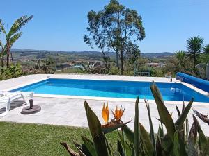 a large swimming pool in a yard with at Gîte CANTO AZUL in Casal da Carreira