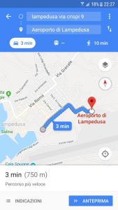 a screenshot of a cell phone with a map at Stella Marina in Lampedusa
