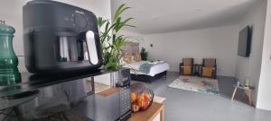 a kitchen with a coffee maker on a counter at Matt's Place in Cape Town