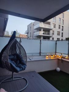 Balkón alebo terasa v ubytovaní Apartament Przystań z tarasem
