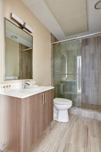 een badkamer met een wastafel, een toilet en een douche bij Spacious 4bed Loft Downtown Boston Beacon Hill in Boston