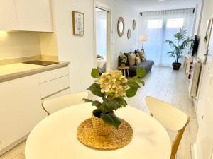 A kitchen or kitchenette at Castro Holidays - Apto D Céntrico Terraza con Garaje Gratis