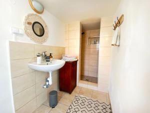 Koupelna v ubytování Apartmán Buchlovice
