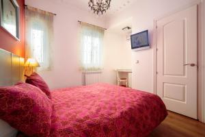 A television and/or entertainment centre at Hostal Adria Santa Ana
