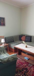 a living room with a couch and a table at mieszkanie Tarnowskie Góry niedaleko Pałacu Rybna in Tarnowskie Góry +12 photos