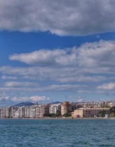 a city on the shore of a body of water at Prime location - 2 bd Boutique apartment in Thessaloniki