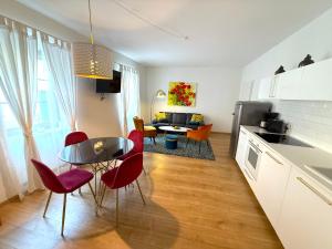 Kuchyň nebo kuchyňský kout v ubytování Gästeapartments Rossatz