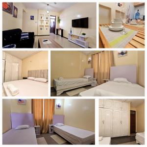 a collage of four pictures of a room at Two bedroom apartment, Mombasa CBD in Mombasa