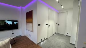 Moderní Hi-Tech apartmán v centru Pardubic - Wi-Fi, Netflix, projektor的电视和/或娱乐中心