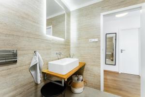 Ένα μπάνιο στο Dvouložnicový mezonetový apartmán se dvěma koupelnami v rodinné vile +21 φωτογραφίες