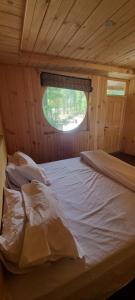 En eller flere senge i et værelse på Ecotourism Huts Kumrat