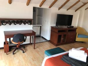 TV a/nebo společenská místnost v ubytování hotel el portal de las Flores, Alojamiento Rural