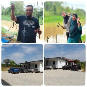 a group of four pictures of a man and a woman at Chalet Al-Fateh Lubok China in Lubuk Cina