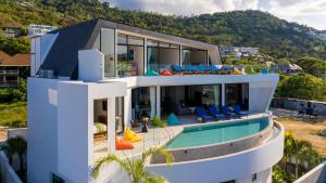 an aerial view of a house with a swimming pool at Blue Pearl Villa - Brand new luxury awaits in Koh Samui 