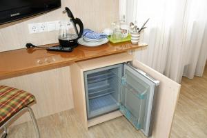Kuchyň nebo kuchyňský kout v ubytování Appartementhaus Sellin