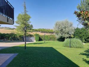 un parc avec deux lumières dans l'herbe dans l'établissement Finca La Barrosa, à Zamora