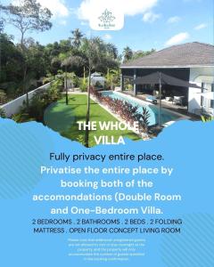 a flyer for the villa villa villa entrance place purchase the entire place at Villa Beau Rivage in Bachok