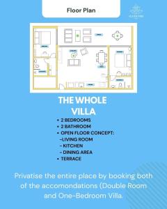 a floor plan of the whole villa at Villa Beau Rivage in Bachok