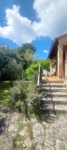 a stone house with stairs leading to a patio at Villa Maison de campagne 04 Vacheres Luberon 3 chambres 8 personnes in Vachères