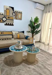 Гостиная зона в Confort & Charme à la Tunisienne au Centre-ville