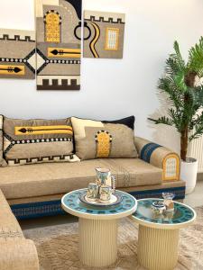 Гостиная зона в Confort & Charme à la Tunisienne au Centre-ville