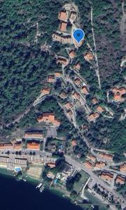 an aerial view of a village on a mountain at Casa Vacanze Piediluco in Piediluco