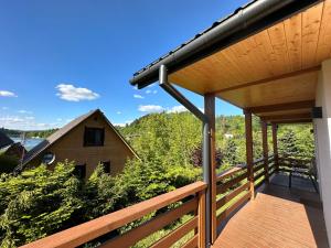 a view from the deck of a house at Przystanek Zawóz in Zawóz