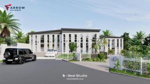 a rendering of a hotel with a car parked in front at Retro Boutique in Cape Town