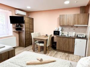Kuchyň nebo kuchyňský kout v ubytování KK Apartment + 27 fotografií