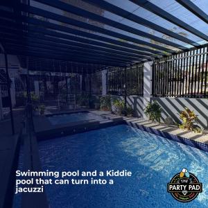 a swimming pool and a kiddie pool that can turn into a backyard at The Party Pad in Angeles