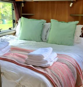 Postel nebo postele na pokoji v ubytování Cara Cabin Self Catering Tiny Home