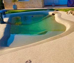 a small pool of water in a yard at Chambre privée in Contes