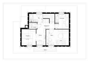 The floor plan of Chalet L'Adret, 3,5 pièces dans les combles.