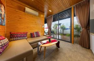 Χώρος καθιστικού στο JK Sapa Bungalow & Breakfast