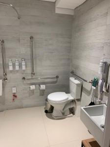 a bathroom with a toilet and a sink at Radisson Pinheiros in São Paulo